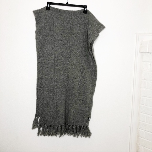 Icewear Eldey Woolen Scarf Gray Wool Angora Large Wrap Blanket Cable Knit - Picture 2 of 11